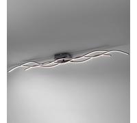 JUST LIGHT. GmbH Plafonnier LED Wave, noir, Salon / Salle à manger, Métal, Moderne, Plafonnier LED