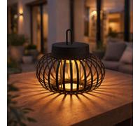 Lampe de table LED Batterie Suspension Touchdimmer Grille Bambou Jardin Extérieur Intérieur Décoration, USB, 1,5W 130Lm blanc chaud, DxH 25x22 cm