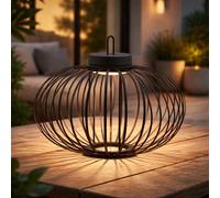 Just Light Lampe Suspended Touch Dimmable Bambou LED IP44 Noir 46 cm