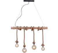 Just Light Rope lampe suspendue 4x15 W noir-bois-marron 15483-18