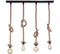 Just Light Rope lampe suspendue 4x15 W noir-marron 15487-18