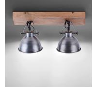 Just Light Samia plafonnier 2x40 W bois-fer 11982-77