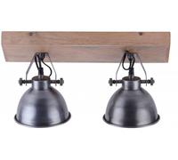 Just Light Samia plafonnier 2x40 W bois-fer 11982-77