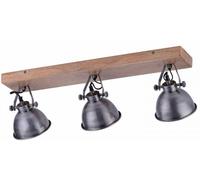 Just Light Samia plafonnier 3x40 W bois-fer 11983-77