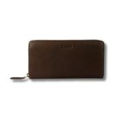 Just Lioné Marian - Portefeuille Cuir Femme - Cuir Véritable - Compact & Sûr - Protection RFID - Noir/Cognac/Marron Foncé, Brun foncé, (LxBxH): 20 x 2,5 x 10 cm, Classique