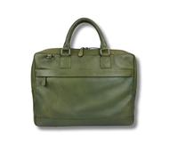 Just Lioné Mathé - Sacoche Cuir Ordinateur Portable 15.6" - Cuir Véritable - Femme & Homme - Avec Compartiment pour Ordinateur Portable et Bandoulière - Noir/Cognac/Marron Foncé/Vert Olive, Vert olive