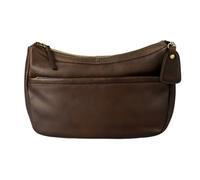 Just Lioné Nina - Sac à bandoulière en Cuir Femme - Cuir Véritable - Design intemporel - Pratique & Élégant - Noir/Cognac/Marron Foncé/Vert Olive, Brun foncé