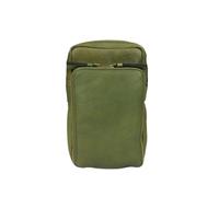Just Lioné Pochette Téléphone Cuir - Modèle Beau - Compact Crossbody Bag - Noir, Cognac & Olive Vert - Bandoulière Réglable, Vert olive, S