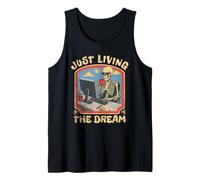 Just Living The Dream Skeleton Working Remote Beach Life Débardeur