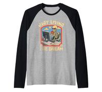 Just Living The Dream Skeleton Working Remote Beach Life Manche Raglan