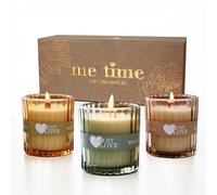 JUST LOVE Lot de bougies parfumées « me time » pour votre humeur individuelle, cadeau pour femme, cadeau de Noël, bougie parfumée dans un verre, pour une amie