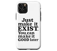 Just Make It Exist Bold Cream Vintage Typographie Coque pour iPhone 11 Pro
