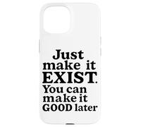 Just Make It Exist Bold Cream Vintage Typographie Coque pour iPhone 15