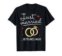 Just Married 18 Years Ago Couple 18th Wedding Anniversary T-Shirt