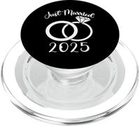 Just Married 2025 Alliances Assorties pour Couple de Jeunes mariés PopSockets PopGrip pour MagSafe