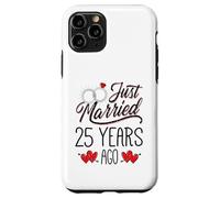 Just Married 25 Years Ago Funny Couple 25th Anniversary Coque pour iPhone 11 Pro