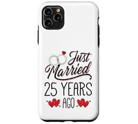 Just Married 25 Years Ago Funny Couple 25th Anniversary Coque pour iPhone 11 Pro Max