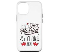 Just Married 25 Years Ago Funny Couple 25th Anniversary Coque pour iPhone 12/12 Pro
