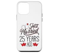 Just Married 25 Years Ago Funny Couple 25th Anniversary Coque pour iPhone 12 Mini