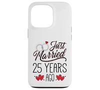 Just Married 25 Years Ago Funny Couple 25th Anniversary Coque pour iPhone 13 Pro