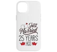 Just Married 25 Years Ago Funny Couple 25th Anniversary Coque pour iPhone 14 Plus