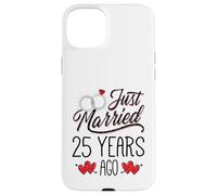 Just Married 25 Years Ago Funny Couple 25th Anniversary Coque pour iPhone 15 Plus