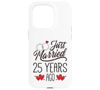 Just Married 25 Years Ago Funny Couple 25th Anniversary Coque pour iPhone 15 Pro