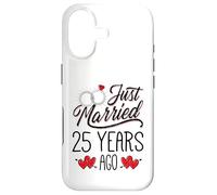 Just Married 25 Years Ago Funny Couple 25th Anniversary Coque pour iPhone 17