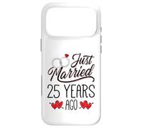 Just Married 25 Years Ago Funny Couple 25th Anniversary Coque pour iPhone 17 Pro Max