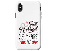 Just Married 25 Years Ago Funny Couple 25th Anniversary Coque pour iPhone X/XS