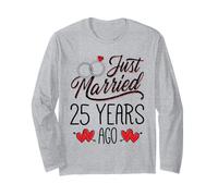 Just Married 25 Years Ago Funny Couple 25th Anniversary Manche Longue