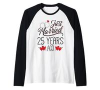 Just Married 25 Years Ago Funny Couple 25th Anniversary Manche Raglan