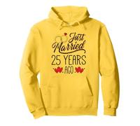 Just Married 25 Years Ago Funny Couple 25th Anniversary Sweat à Capuche