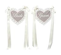 Just Married Chair Signs - Lace | Wedding Chair Decor