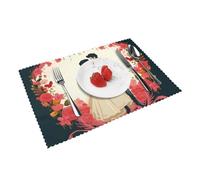 Just Married Lot de 4 sets de table en vinyle résistants à la chaleur, infroissables, pour table de salle à manger, intérieur/extérieur, antidérapants, 30,5 x 45,7 cm