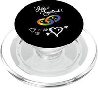 Just Married Mr & Mr Gay Marriage Anneaux Arc-en-Ciel Mariage Gay PopSockets PopGrip pour MagSafe