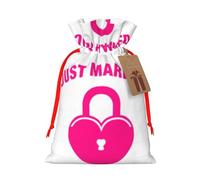 Just Married Sac cadeau avec poignées et étiquette Idéal pour Noël, un anniversaire, un mariage ou au quotidien Taille S