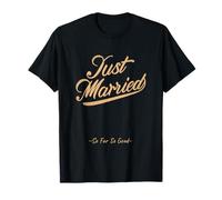 Just Married So Far So Good Couple de jeunes mariés de style vintage T-Shirt