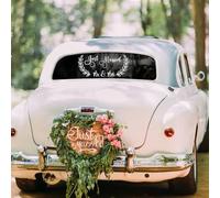 Just Married Voiture Autocollant, Autocollant Just Married Car Decal Sticker Voiture Decoration Voiture Mariage Deco Voiture Mariage de Lune de Miel (Les feuilles)