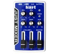 JUST MIXER Table de Mixage Audio - Alimentation Pile/Port USB Table de Mixage Audio Portable de Poche avec 3 Canaux Stéréo (3,5mm) Avec Interrupteur On/Off (Bleu)