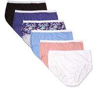 Just My Size Hanes Waist Cotton Underwear, High-Rise Brief, 6-Pack (Colors May Vary) Slips, Coloris Assortis, 3XL (Lot de 6) Femme