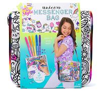 Just My Style 94320H Sac à bandoulière animaux pour colorer et embellir votre sac à main sur le thème de la licorne, pierres précieuses étincelantes et 5 marqueurs lumineux inclus, multicolore, taille