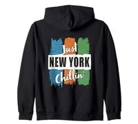 Just New York Chillin' NY Empire State City Chilling Vintage Sweat à Capuche