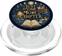 Just One More Chapter Book Lover Cat Coffee Cozy Bookish PopSockets PopGrip pour MagSafe