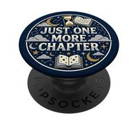 Just One More Chapter Book Lover Celestial Stars Moon PopSockets PopGrip Adhésif