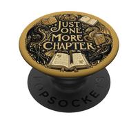 Just One More Chapter Book Lover Fantasy Dragon Bookish PopSockets PopGrip Adhésif