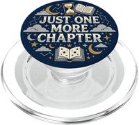 Just One More Chapter Book Lover Librarian Bookish Navy Blue PopSockets PopGrip pour MagSafe