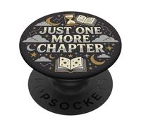 Just One More Chapter Book Lover Librarian Bookish PopSockets PopGrip Adhésif