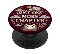 Just One More Chapter Book Lover Librarian Bookish PopSockets PopGrip Adhésif