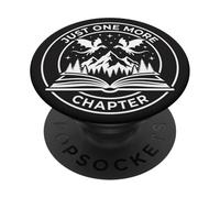 Just One More Chapter Book Reader Fantasy Dragon Bookish PopSockets PopGrip Adhésif